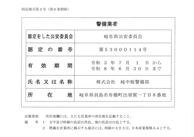 認定証